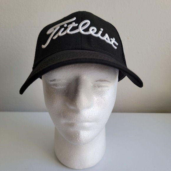 New Era Titleist FootJoy FJ Golf Hat Cap Stretch Fitted Mens Medium Large Black - Picture 1 of 9